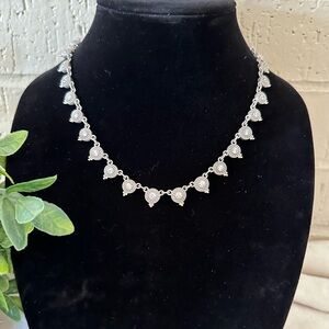 Judith Ripka Cubic Zirconia Sterling Silver Flrur De Lis Back. Signed 925.